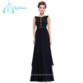 Floor Length Lace Sashes Chiffon Sexy Black Evening Dress